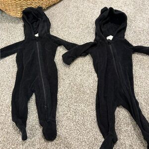 kate quinn Black Hooded Kids Footies